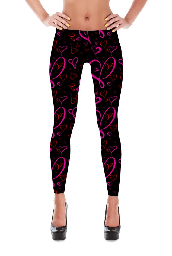 Items similar to Valentines Leggings Heart Leggings Valentines Day