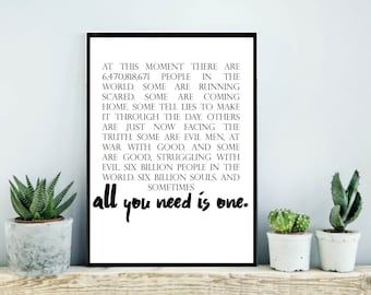 One Tree Hill Quote, OTH, One Tree hill poster, One tree hill quotes, OTH poster, One tree hill print, inspirational quote