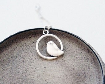 Silver Bird Necklace | Silver Necklace | Woodland Jewelry