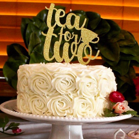 Tea for TWO cake topper / 2nd Birthday Cake Topper