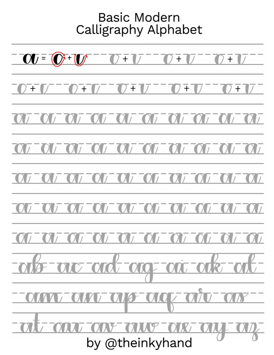 Brush Calligraphy Alphabet Practice Sheets - Gotasdelluvia