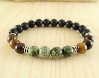 Mens bracelet beaded bracelet power bracelet mens gift for men healing serpentine bracelet brother gift for father 21st birthday gifts mens