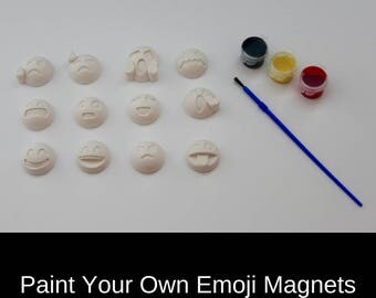 Emoji magnet, paint your own, Emoji, Emoji art, emoji party, emoji birthday, Emoji favor, Emoji party bag, emoji craft, emoji activity