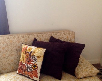 Beautiful Handmade Vintage Crewel Throw Pillow