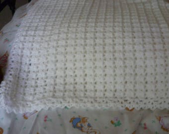 soft white baby afghan