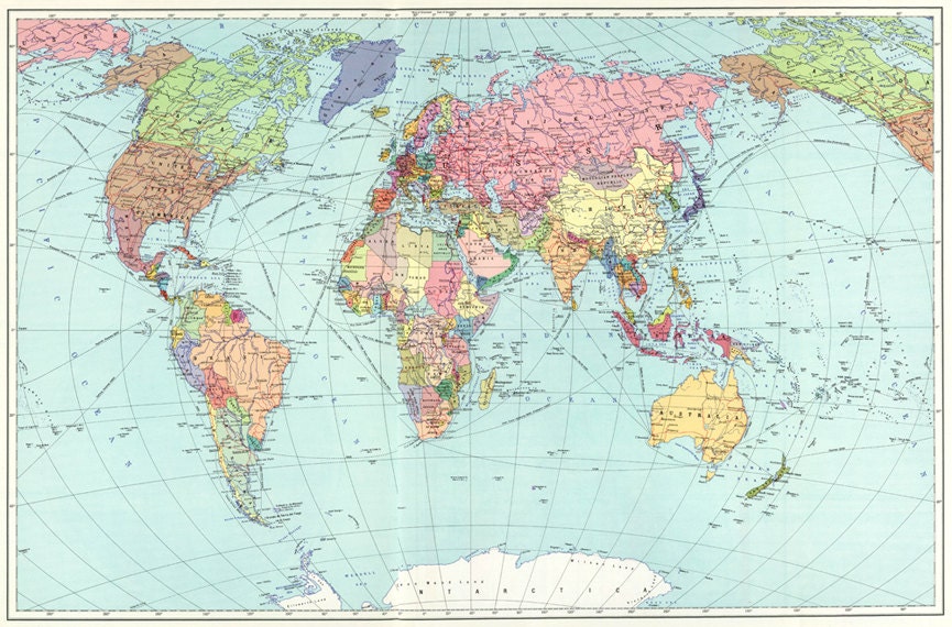 world map printable digital downloadvintage world map old