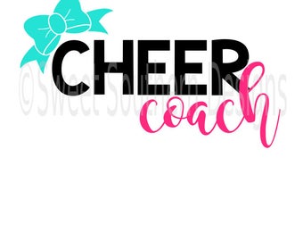 Cheer coach with bow SVG instant download design for cricut or silhouette