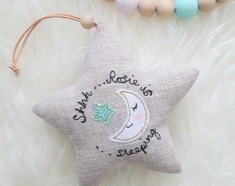 Personalised Baby Gift, Hanging Star Decoration, Nursery Decor, Star Nursery