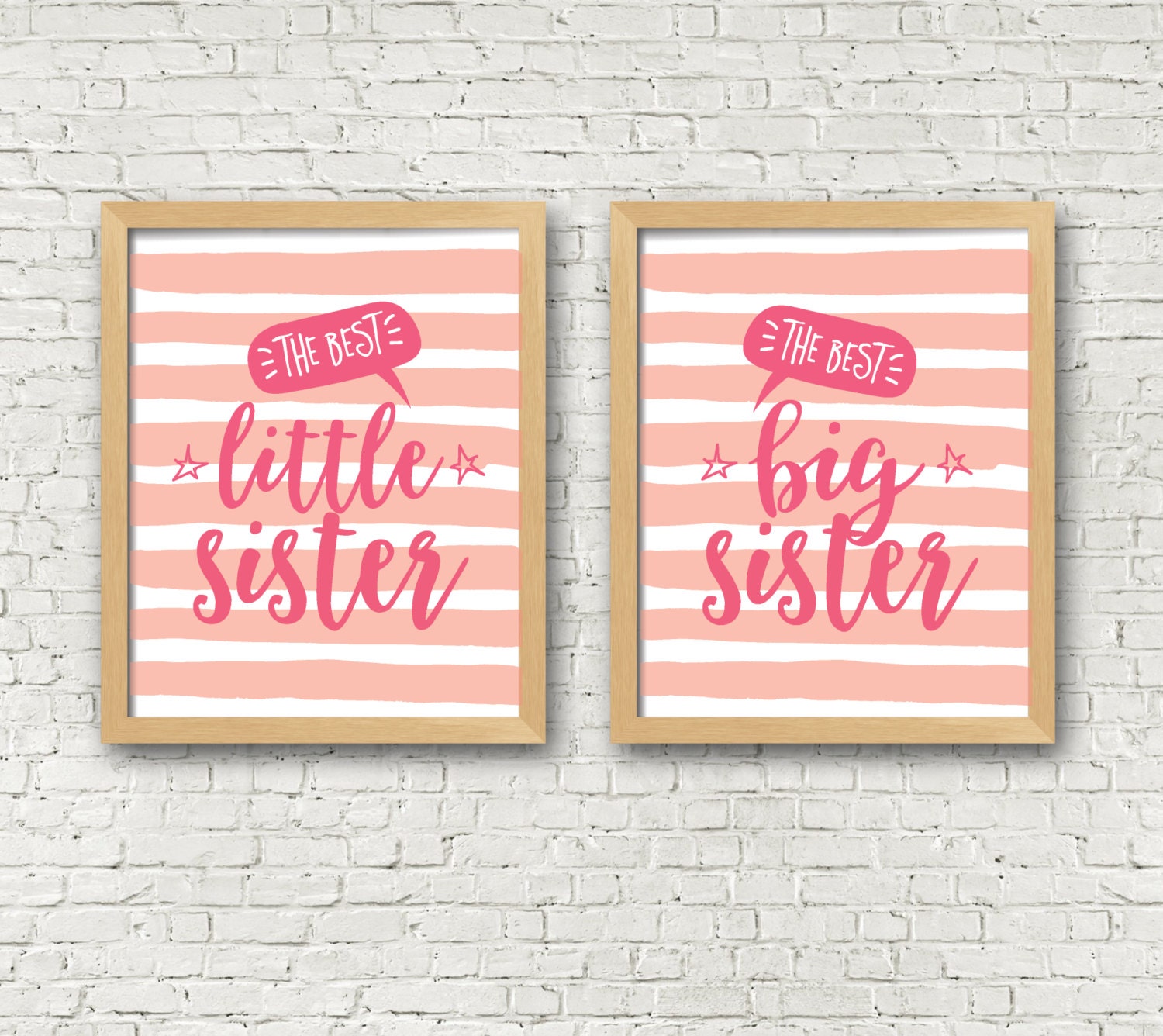 Sister Wall Art set of 2 Girls room decor sisters room