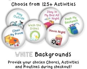 Chore Magnets • Chore Chart • Activity Chart • Kids Chores • Daily Routine Magnets • Cookie Sheet Chore Chart • Childrens Job Chart • WHITE