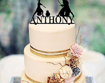 Star Wars Cake Topper Wooden Rustic Topper Wood Cake Topper Custom Birthday Cake Topper