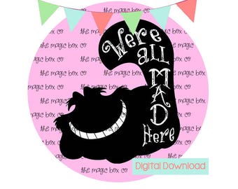 Disney iron on transfer - Cheshire Cat Iron on Transfer - DIGITAL DOWNLOAD