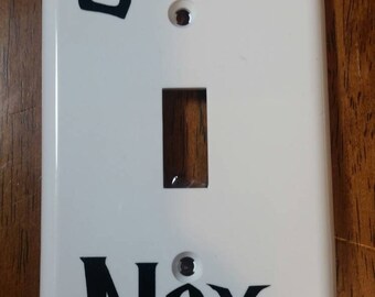 Harry Potter inspired light switch cover/plate, single toggle light switch cover, single toggle light switch plate, lumos nox switch plate