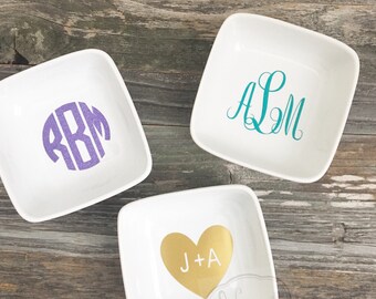 Monogrammed Ring Dish- Personalized Jewelry Holder