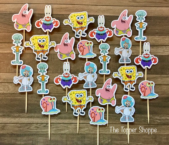 SPONGEBOB SQUAREPANTS Cupcake Toppers / Cake Toppers / Die