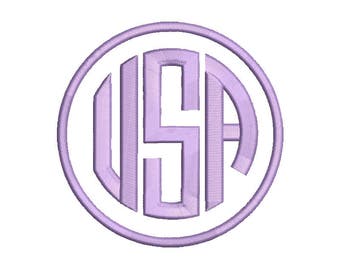 Circle Monogram Embroidery Font 5 Size Font Machine Embroidery Font Instant Download 9 Formats Embroidery Pattern PES and BX