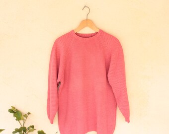Vintage Pink Norwegian Knit Jumper - Size Small