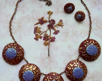 Statement necklace, Jewelry Set, Polymer Clay necklace, Woman statement necklace, elegance necklace, Jewelry clay, Original necklace, gift