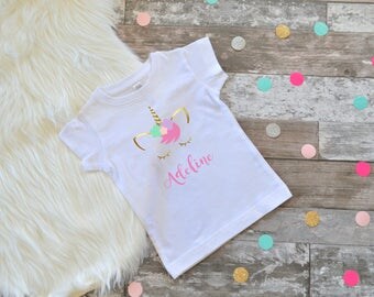 Unicorn shirt,Personalized Unicorn Shirt, Unicorn tee, Unicorn birthday, Girls first birthday outfit, Girls First Birthday, Girls Birthday