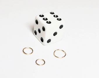 Tiny gold hoop, Cartilage earring, Gold small hoop earrings, 6mm septum ring, 5mm nose ring, Gold tragus, Helix hoop 4mm, Orbital piercing