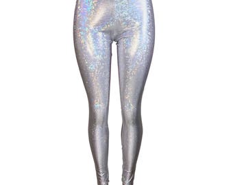 Silver leggings | Etsy