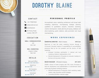 Resume Template | Professional Resume Template | Instant download | Creative resume template | Resume template instant download | Custom