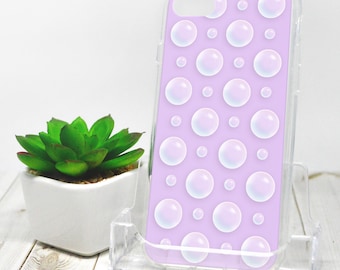 Purple Bubble Polka Dot iPhone 7 Case - Pattern Illustrated Bubbles over Purple - iPhone 7 Plus Case