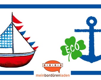 ECO kids trim: sailing ship | Anchor - borders for children, border for allergy sufferers, wall border, nonwoven, wall trims anchor