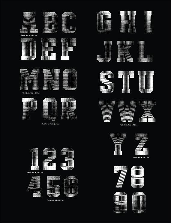 Huge College Sport letters Alphabet and digits digital