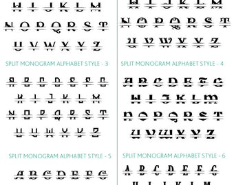 Split Svg Split Monogram Split Letter Svg Split Letter Font Alphabet Bundle Cut Files Silhouette Studio Cricut Svg Dxf Eps Cdr Ai Png Pdf