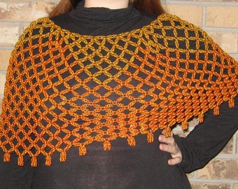 Chain Maille Poncho - Orange Anodized Aluminum