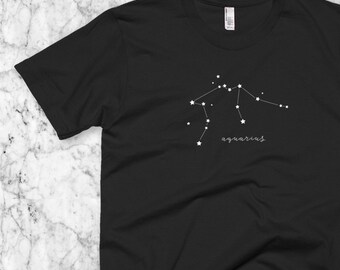 Aquarius Shirt, Astrological sign t-shirt, Zodiac birthday gift, Aquarius Constellation tee shirt, January or February Birthday Men or Women