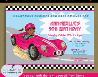 Race car invitation | Etsy