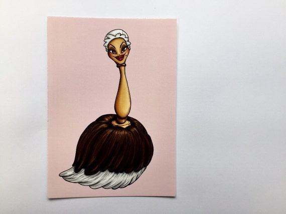 Plumette plumeau belle et la bête carte postale