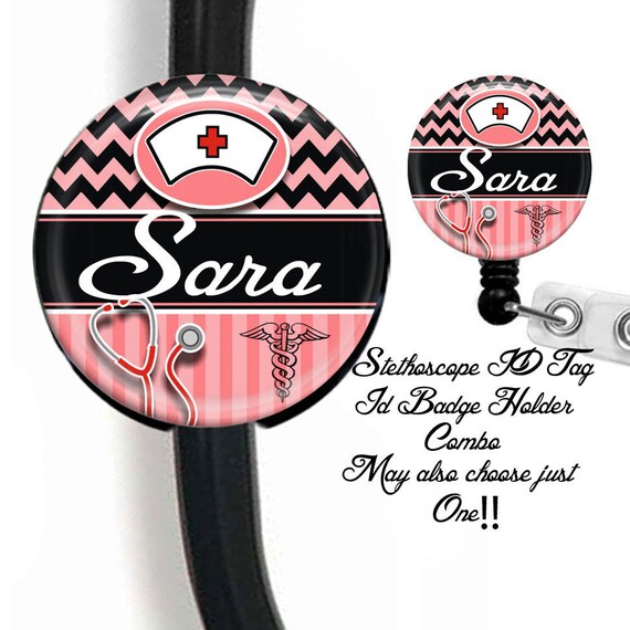 Stethoscope ID Tag And Retractable ID Badge Reel ID Badge