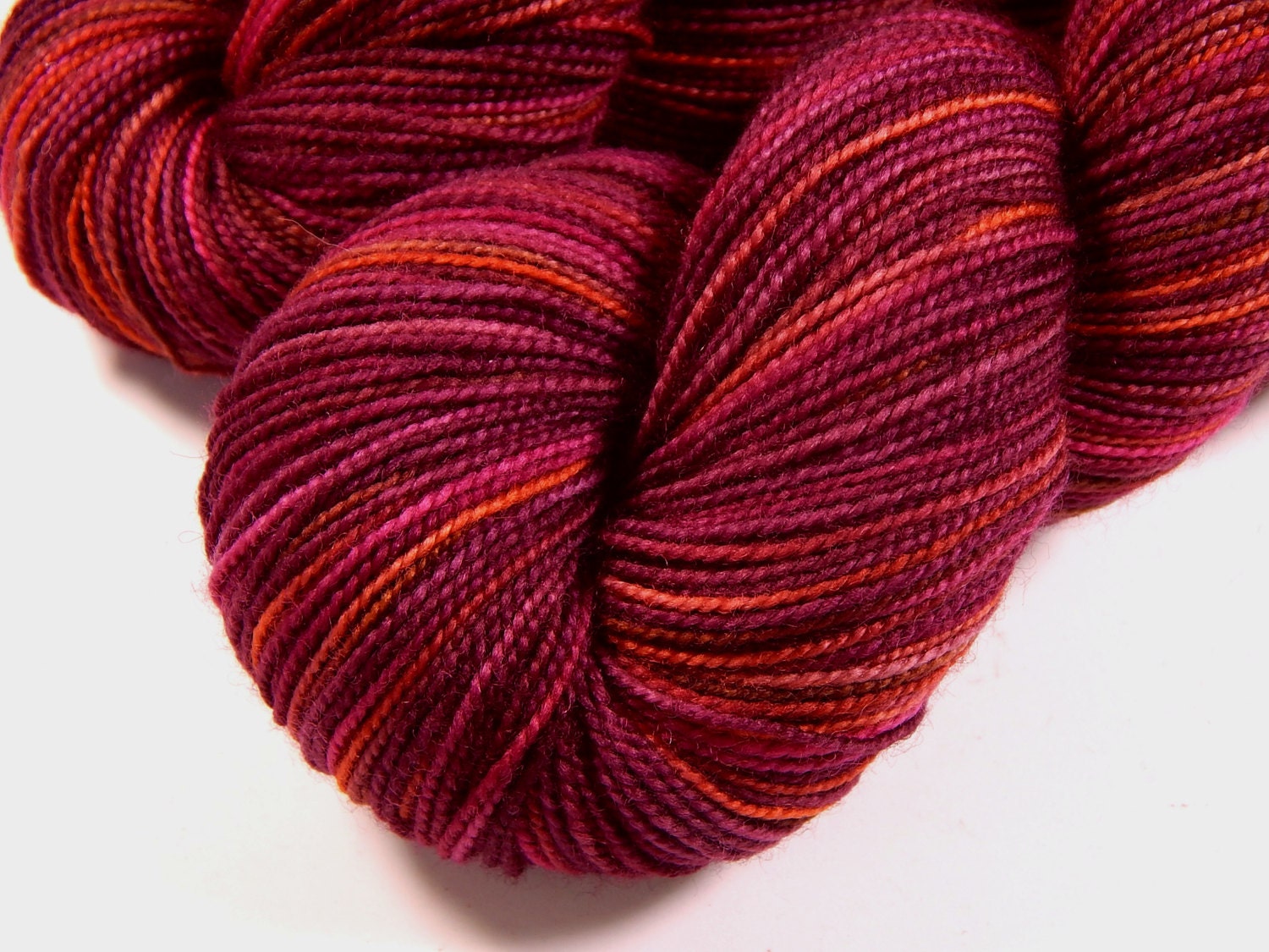 Hand Dyed Yarn Sock Weight Superwash Merino Wool Yarn