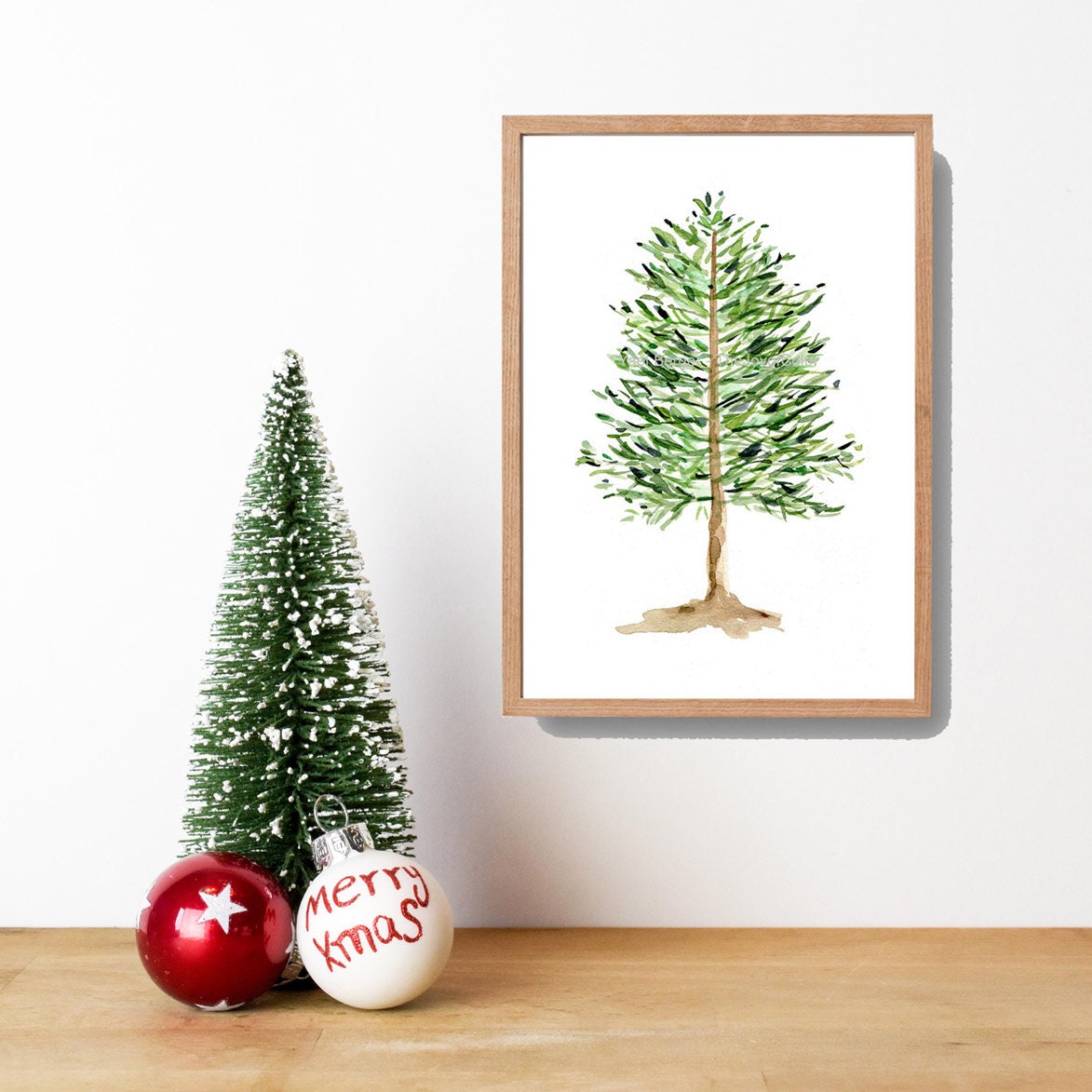 Pine Tree art print pine tree Print of original watercolor