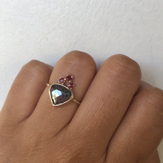 Sacred Heart Ring Raw Diamond Ring Raw by charlieandmarcelle