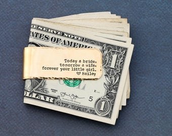 SALE • Money Clip Custom Father of the Bride Gift • Wedding Dad Daughter Gift • Birthday Dad Present • Custom Daddy Gift Stepfather Stepdad