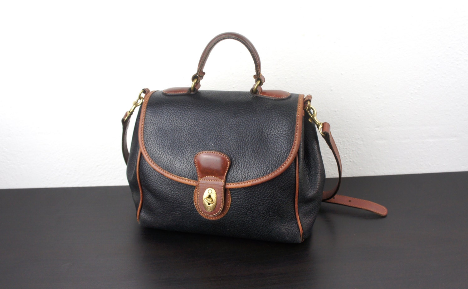 Vintage Coach Sheridan Monticello Bag Black and Brown