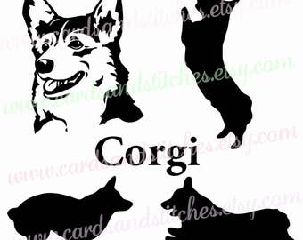 Corgi SVG - Corgi Silhouette SVG - Dog SVG - Digital Cutting File - Vector File - Cricut Cut - Instant Download - Svg, Dxf, Jpg, Eps, Png