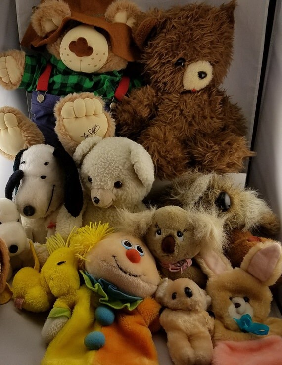 Vintage Plush Stuffed Animals Mixed Lot of by Stuckinthe80sVintage
