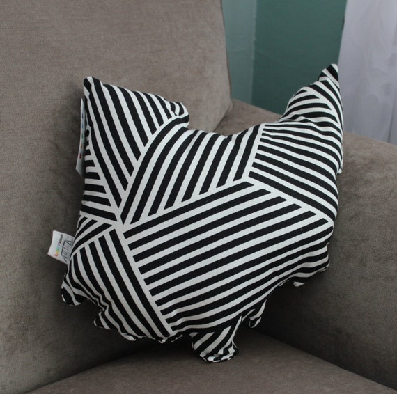 State of Ohio Accent Pillow Black and White Stripe Ready to