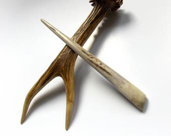 Hair Stick Deer Antler Mens Forest Native Hairpin Hair Pick, Tribal Jewelry, Viking Natural Hair Accessories, Handmade by MariyaArts