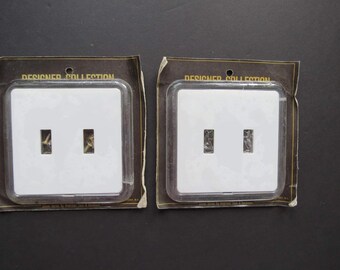 White Plastic Light Switch Cover // Vintage Edmar Series Acrylic Clear Toggle Switch Cover Plates Retro Mod Hardware Double or Triple Style