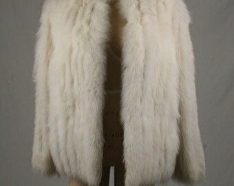 1960s Cream Fox Fur Jacket - Size Large