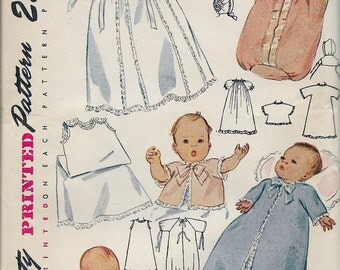 Vintage 1948 Simplicity 2656 Baby's Layette Sewing Pattern One Size UNCUT