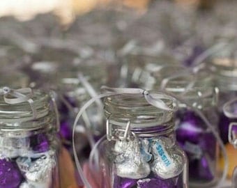 Personalized Wedding Favors (Pack of 24); Candy Favors; Personalized Mason Jar Favors; Bridal Shower Favors, Rustic Wedding Favors