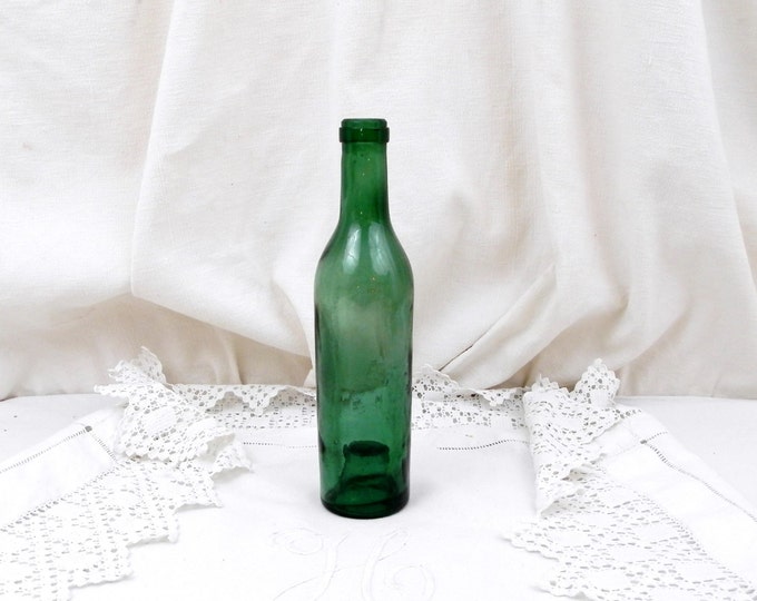 Small Antique French Blown Glass Half Wine Bottle, Fillette, Demi, Farmhouse, Country Decor, Kitchen, Collectible, Man Cave, Vase,