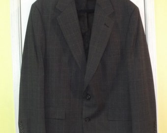 Men's Blazer Brooks Brothers Plaid Wool Sports Coat Size 44 Reg.